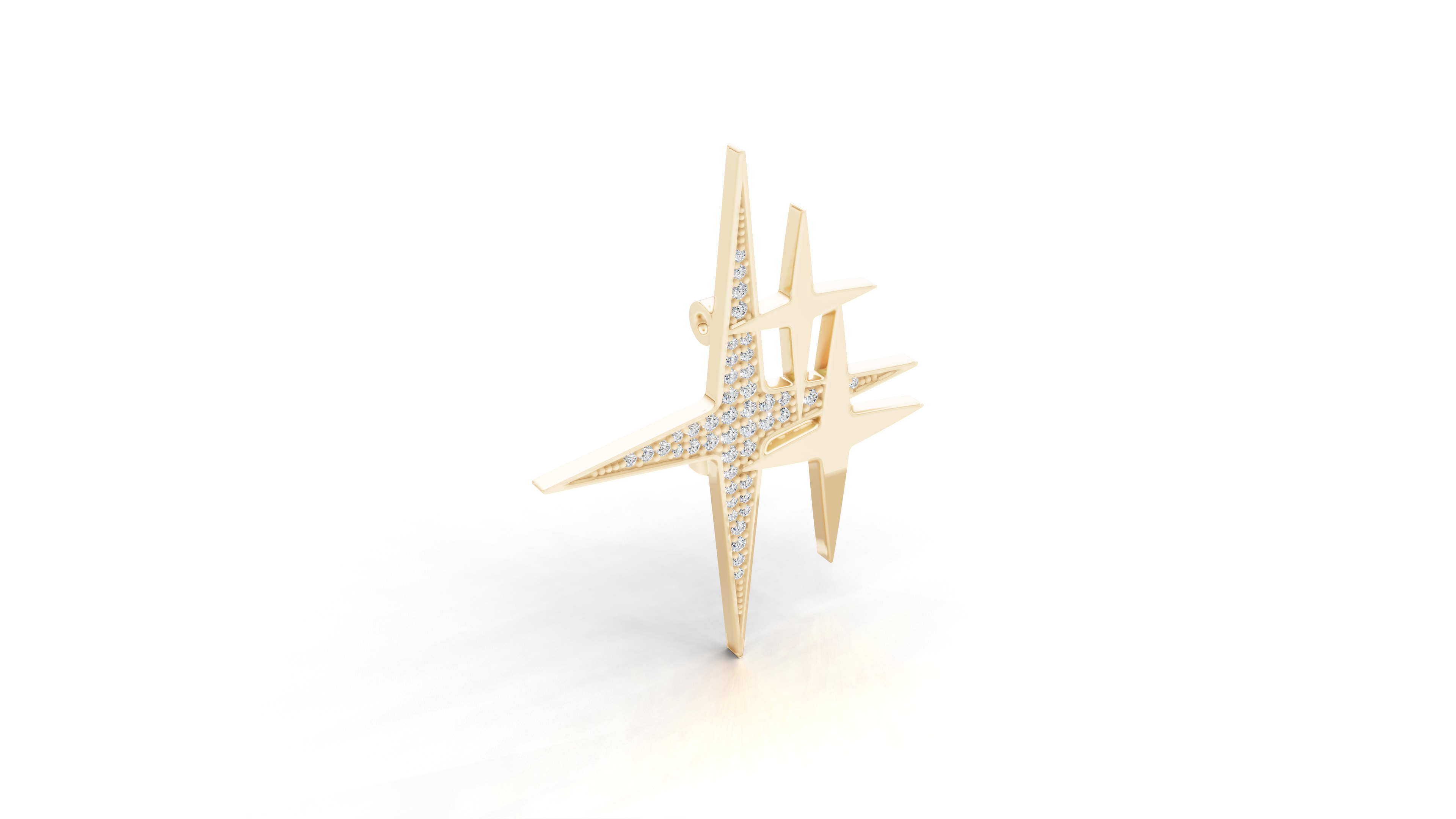 Aarinya Intersecting Starburst Lapel Pin, The Orion Multi-Star Statement Pin