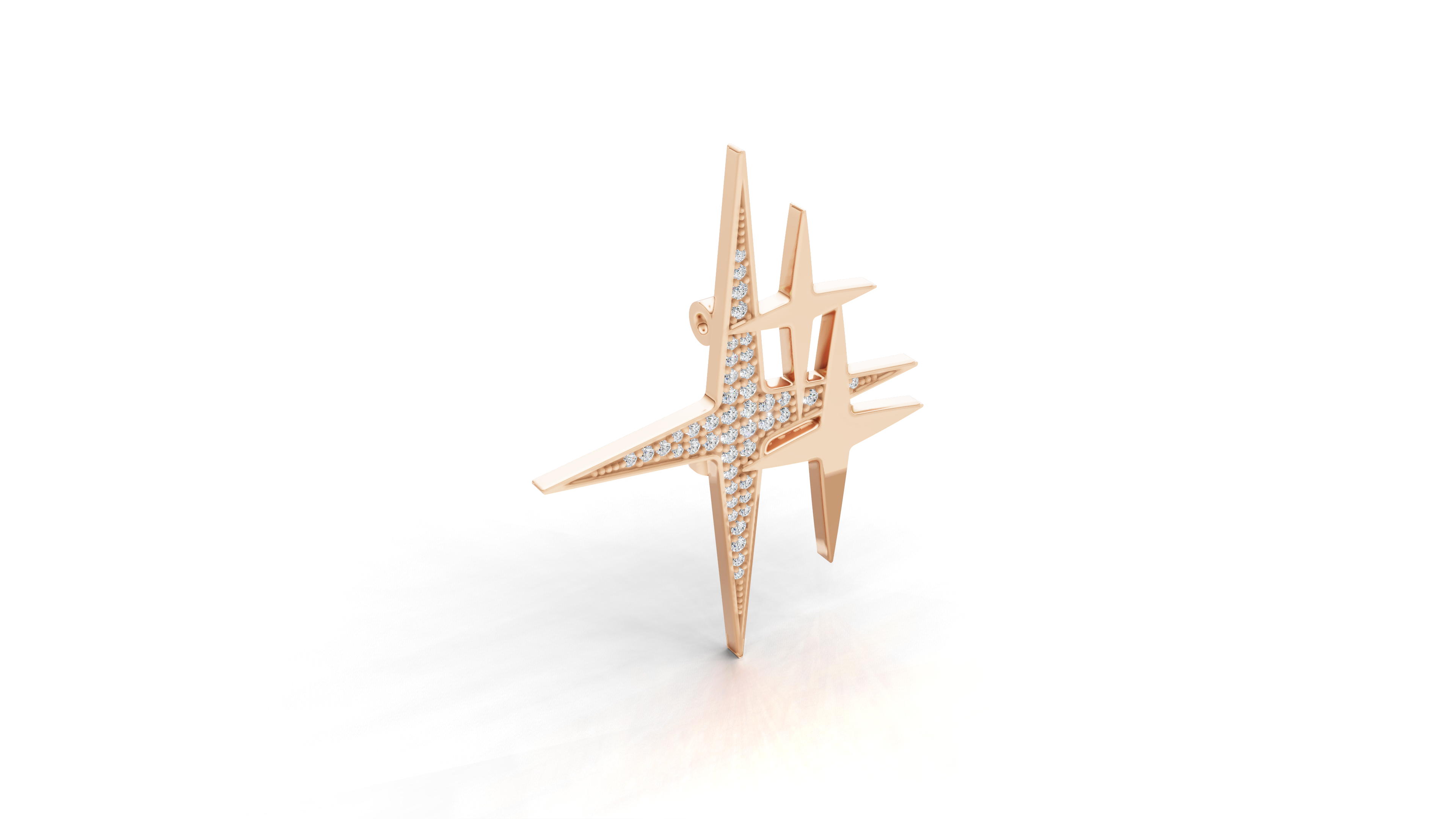 Aarinya Intersecting Starburst Lapel Pin, The Orion Multi-Star Statement Pin