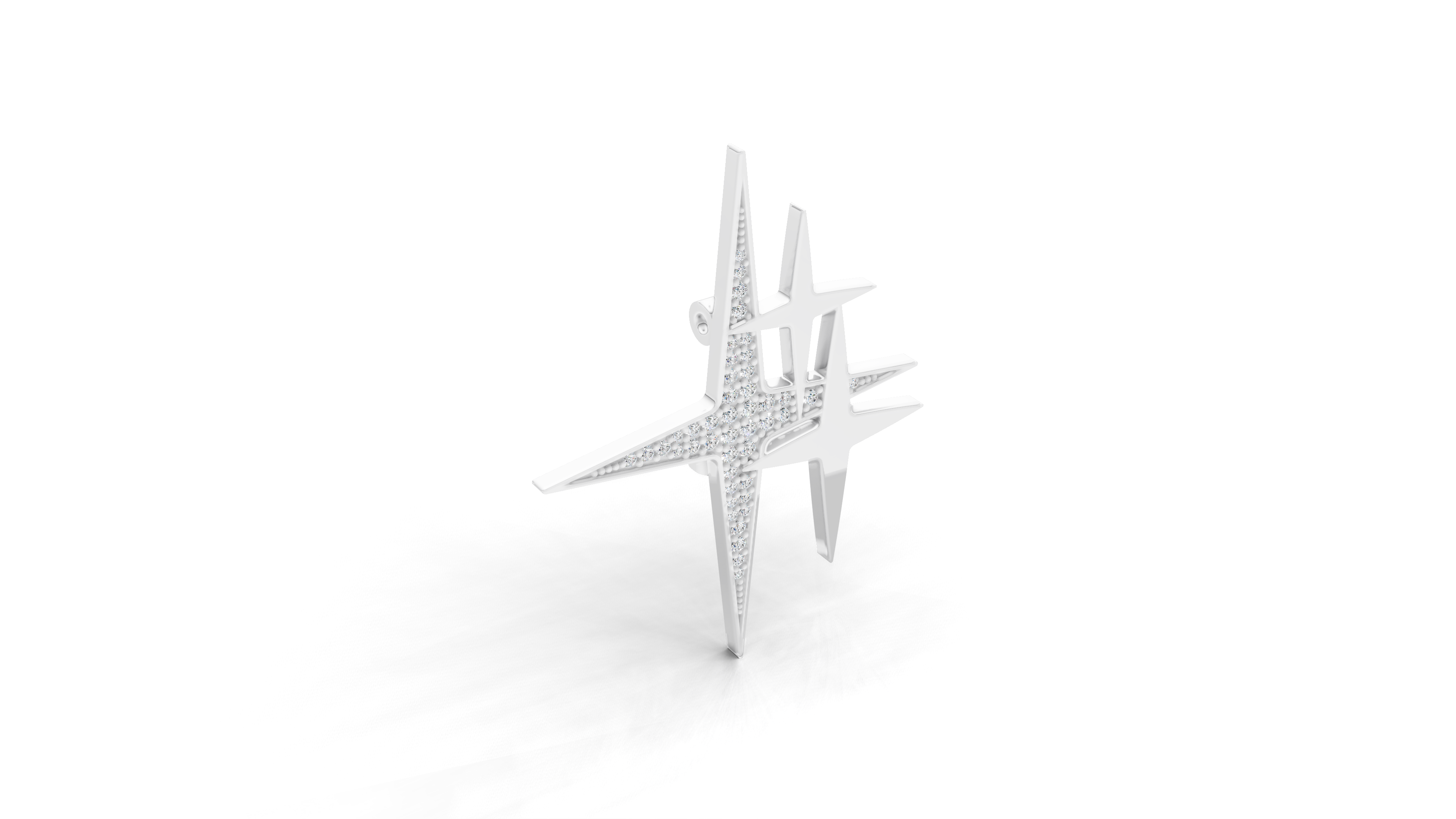 Aarinya Intersecting Starburst Lapel Pin, The Orion Multi-Star Statement Pin