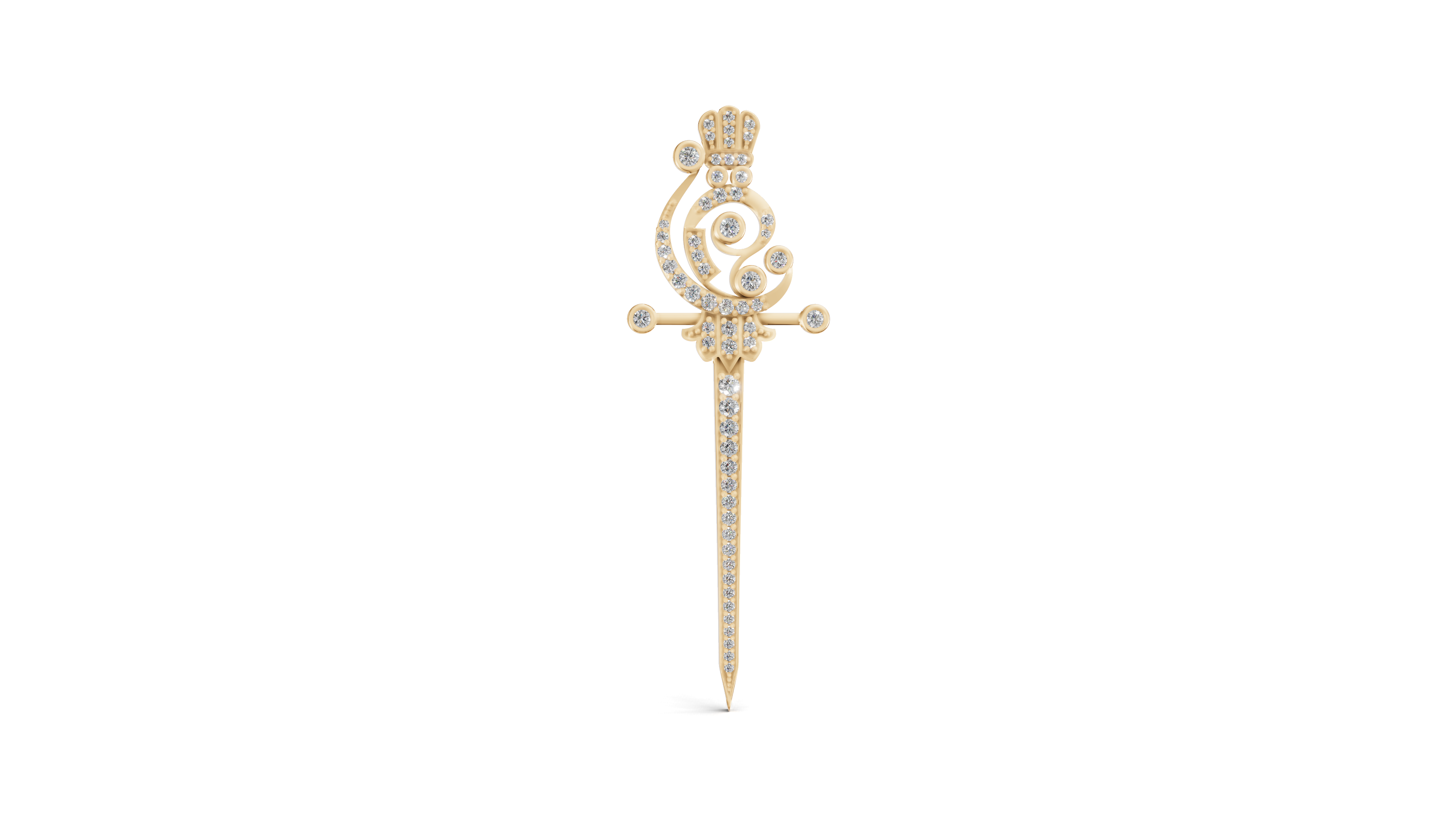 The Imperial Scepter Lab-Grown Diamond Brooch, The Sovereign Crest Sword Brooch