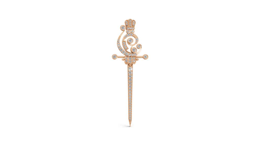 The Imperial Scepter Lab-Grown Diamond Brooch, The Sovereign Crest Sword Brooch