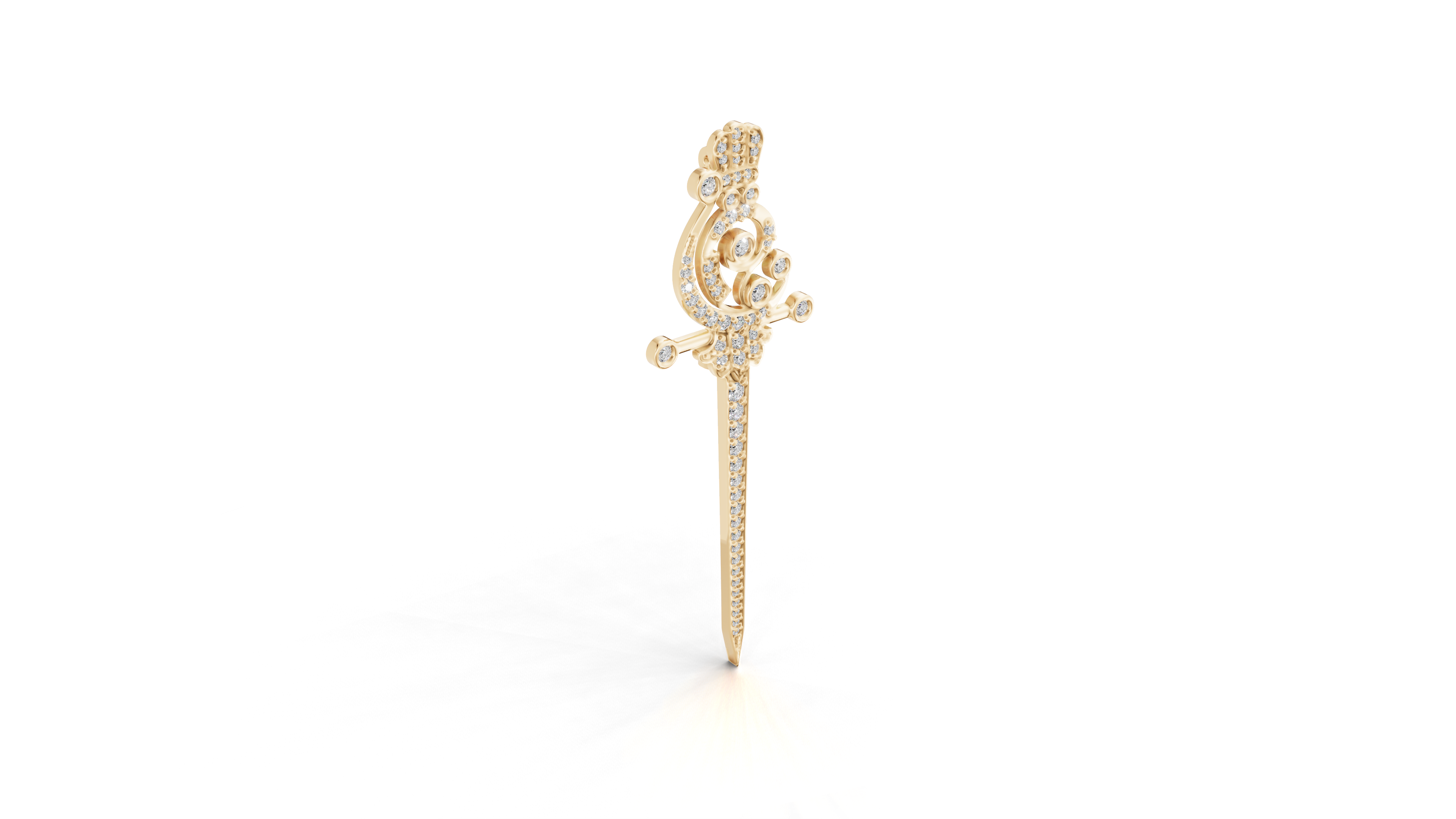 The Imperial Scepter Lab-Grown Diamond Brooch, The Sovereign Crest Sword Brooch