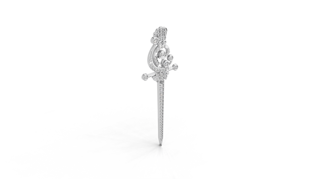 The Imperial Scepter Lab-Grown Diamond Brooch, The Sovereign Crest Sword Brooch