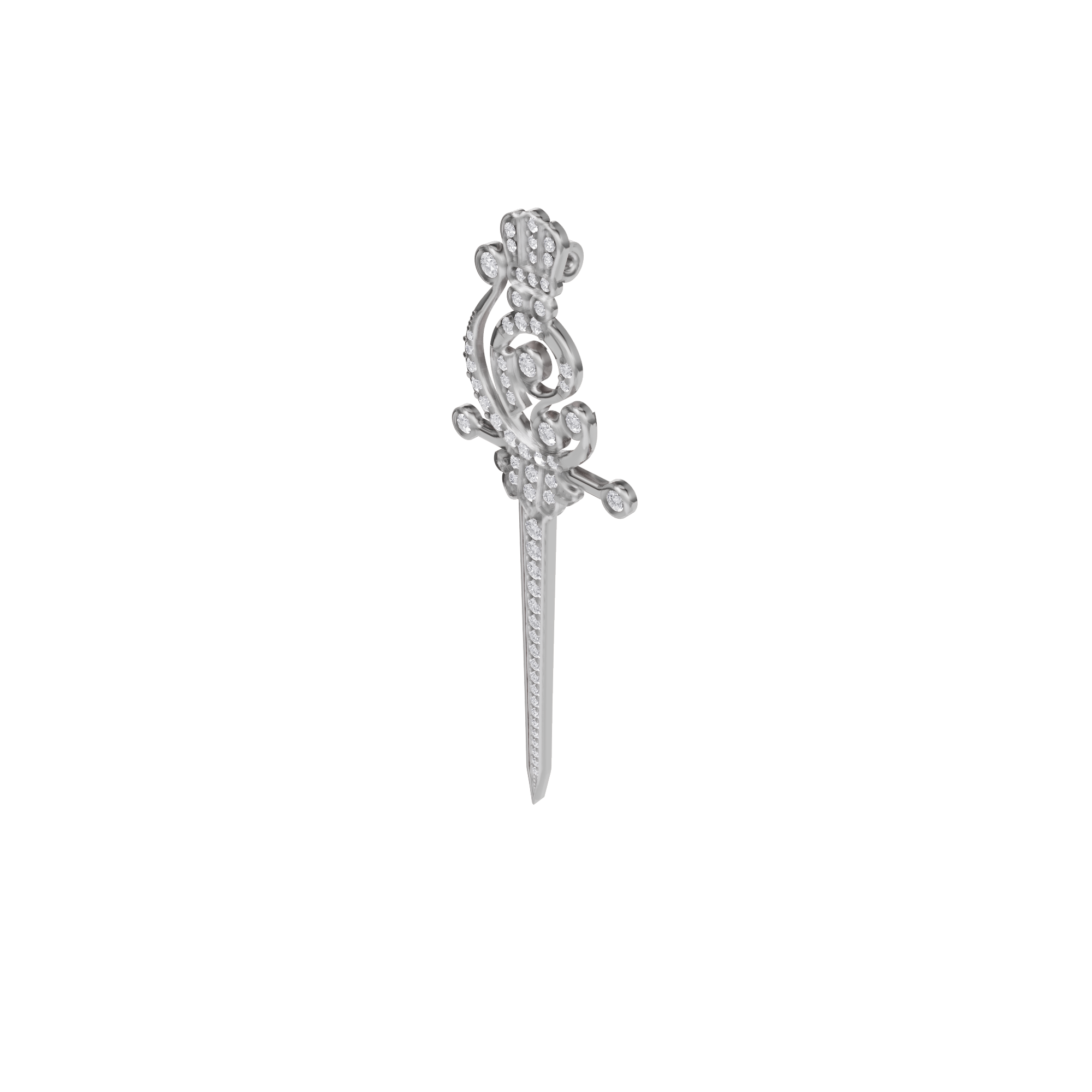 The Imperial Scepter Lab-Grown Diamond Brooch, The Sovereign Crest Sword pin