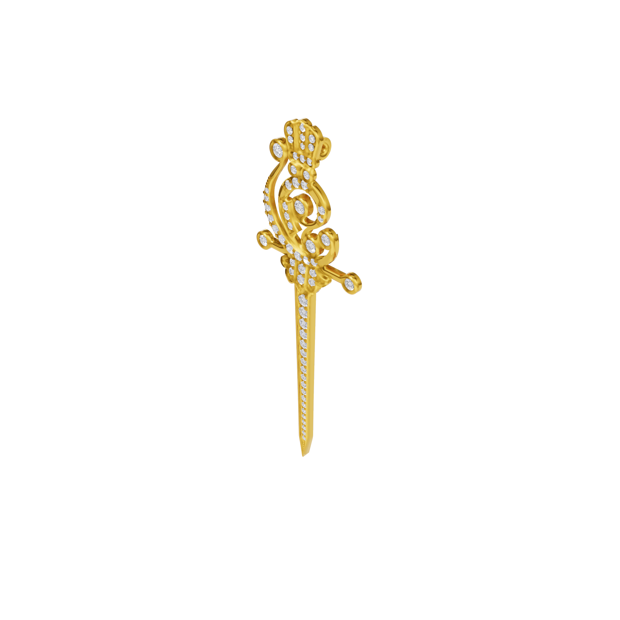 The Imperial Scepter Lab-Grown Diamond Brooch, The Sovereign Crest Sword pin