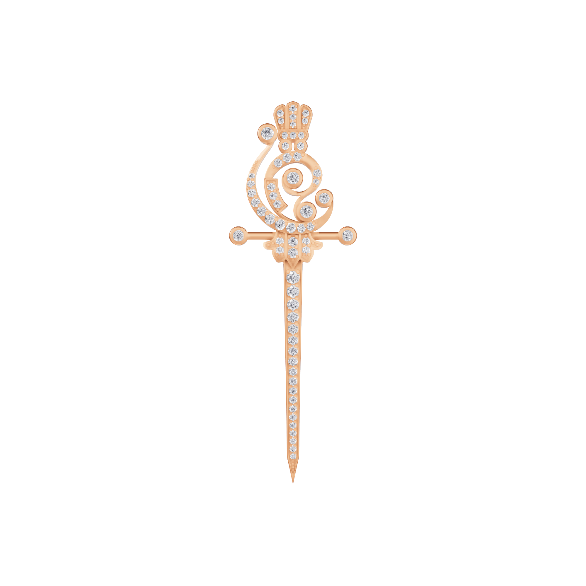 The Imperial Scepter Lab-Grown Diamond Brooch, The Sovereign Crest Sword pin