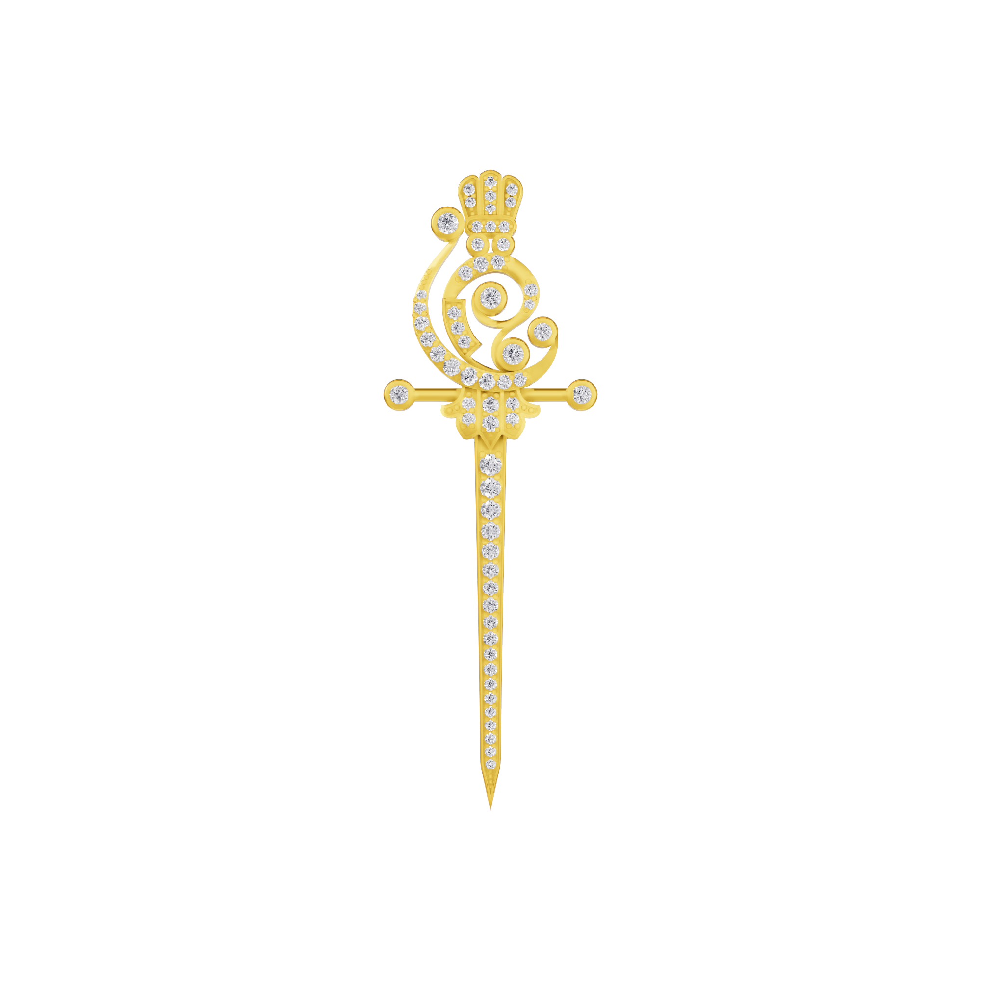 The Imperial Scepter Lab-Grown Diamond Brooch, The Sovereign Crest Sword pin