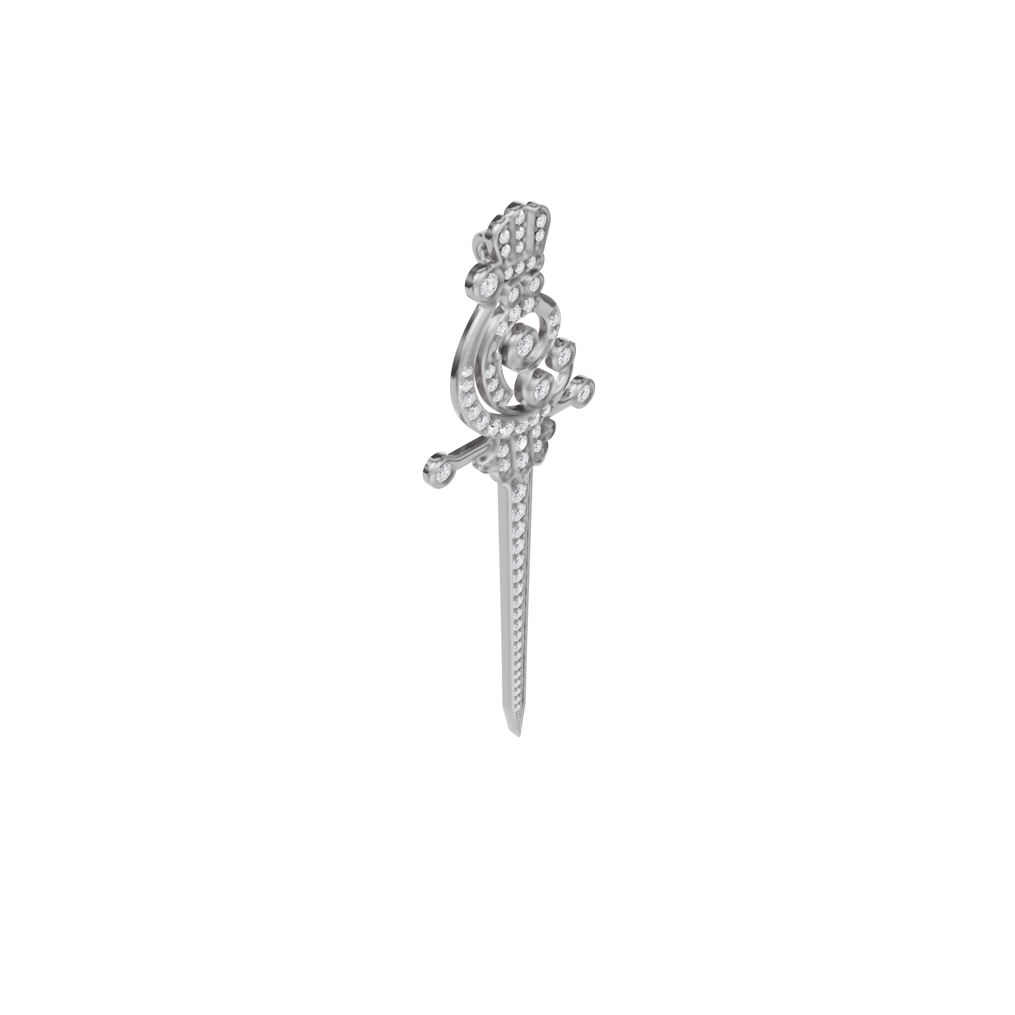 The Imperial Scepter Lab-Grown Diamond Brooch, The Sovereign Crest Sword pin