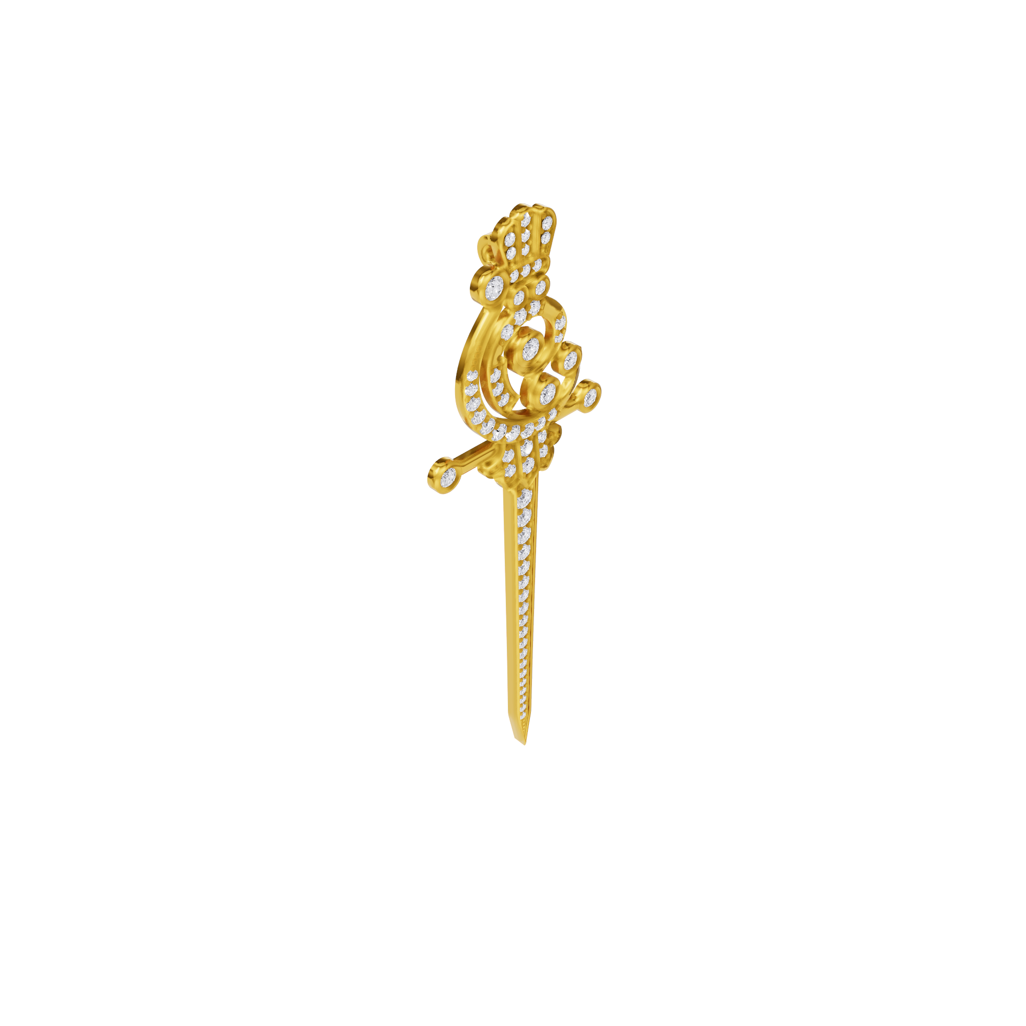 The Imperial Scepter Lab-Grown Diamond Brooch, The Sovereign Crest Sword pin