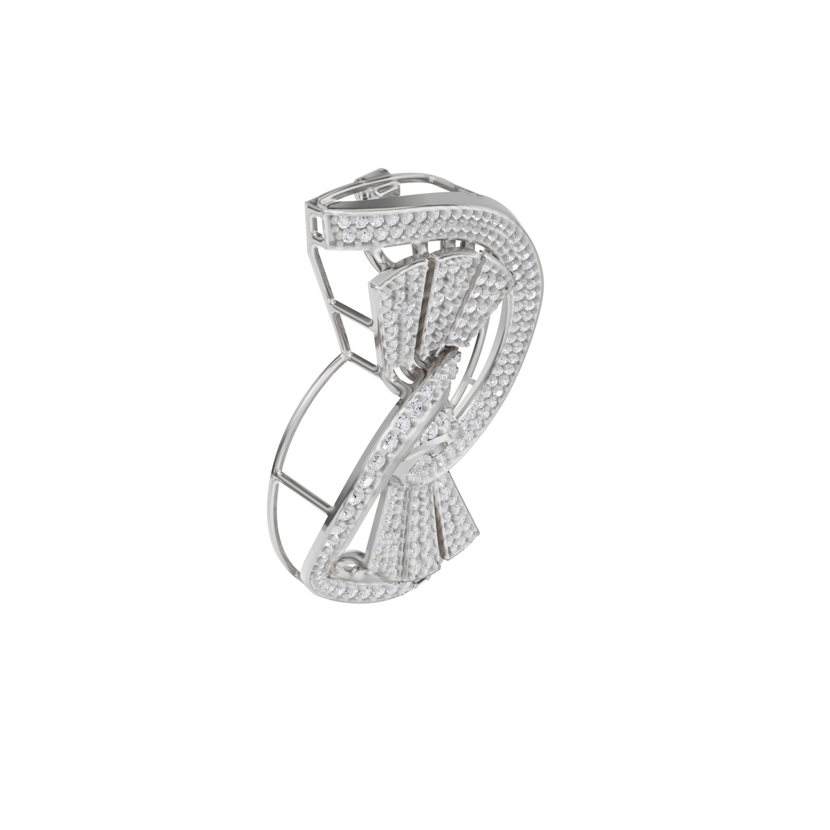 Aarinya Art Deco Lab-Grown Diamond Pin, Vortex Fan Geometric Lab-Grown Brooch