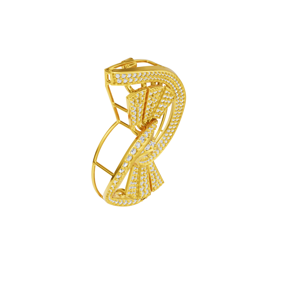 Aarinya Art Deco Lab-Grown Diamond Pin, Vortex Fan Geometric Lab-Grown Brooch
