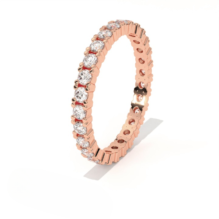 Aarinya Aurelia Eternity Band, Classic Bordered Round Diamond Band