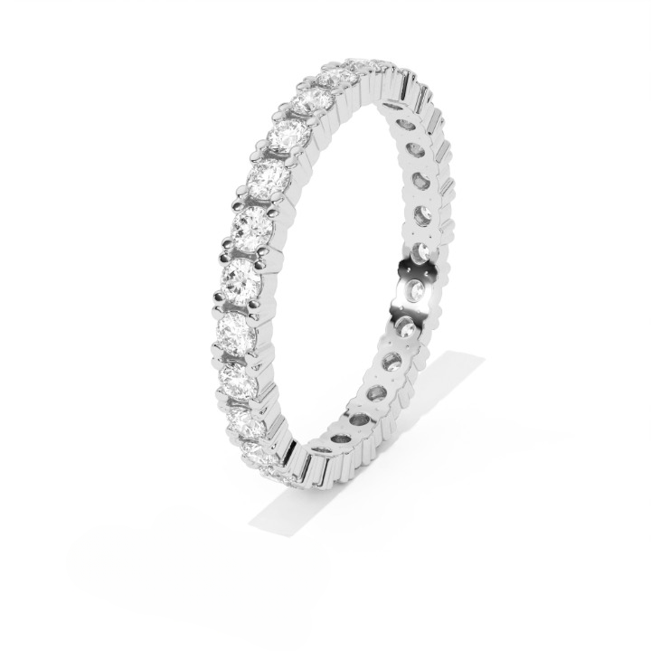 Aarinya Aurelia Eternity Band, Classic Bordered Round Diamond Band