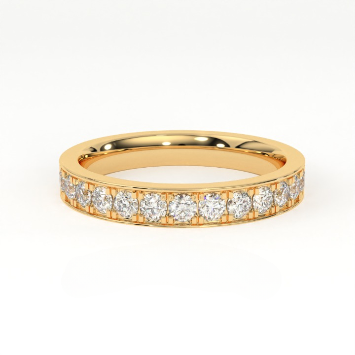 Aarinya Aurelia Eternity Band, The Infinite Brilliance Stackable Ring, Classic Bordered Round Diamond Band