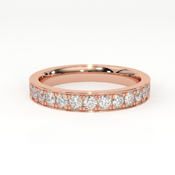 Aarinya Aurelia Eternity Band, The Infinite Brilliance Stackable Ring, Classic Bordered Round Diamond Band