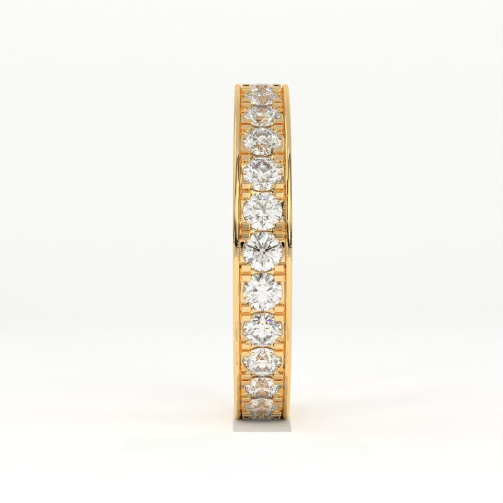 Aarinya Aurelia Eternity Band, The Infinite Brilliance Stackable Ring, Classic Bordered Round Diamond Band