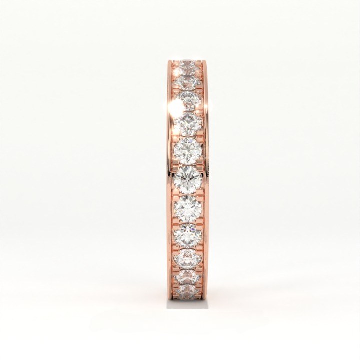 Aarinya Aurelia Eternity Band, The Infinite Brilliance Stackable Ring, Classic Bordered Round Diamond Band
