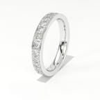 Aarinya Aurelia Eternity Band, The Infinite Brilliance Stackable Ring, Classic Bordered Round Diamond Band