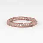 Aarinya  Twisted Pave Diamond Band, The Helix Continuous Ribbon Eternity, Twisted Mobius Eternity Ring
