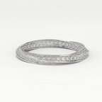 Aarinya  Twisted Pave Diamond Band, The Helix Continuous Ribbon Eternity, Twisted Mobius Eternity Ring