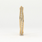 Aarinya  Twisted Pave Diamond Band, The Helix Continuous Ribbon Eternity, Twisted Mobius Eternity Ring