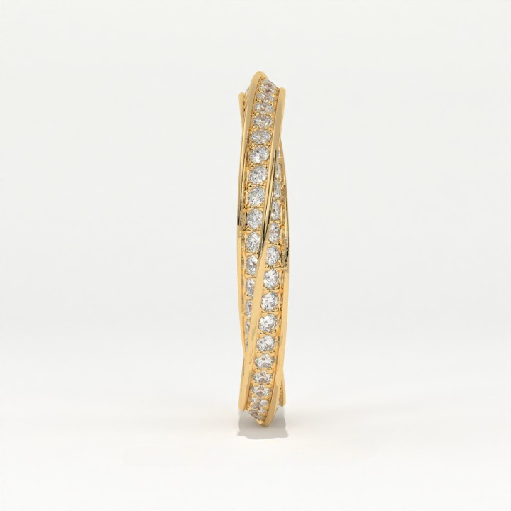 Aarinya  Twisted Pave Diamond Band, The Helix Continuous Ribbon Eternity, Twisted Mobius Eternity Ring