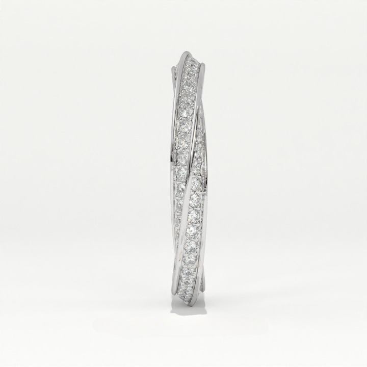 Aarinya  Twisted Pave Diamond Band, The Helix Continuous Ribbon Eternity, Twisted Mobius Eternity Ring