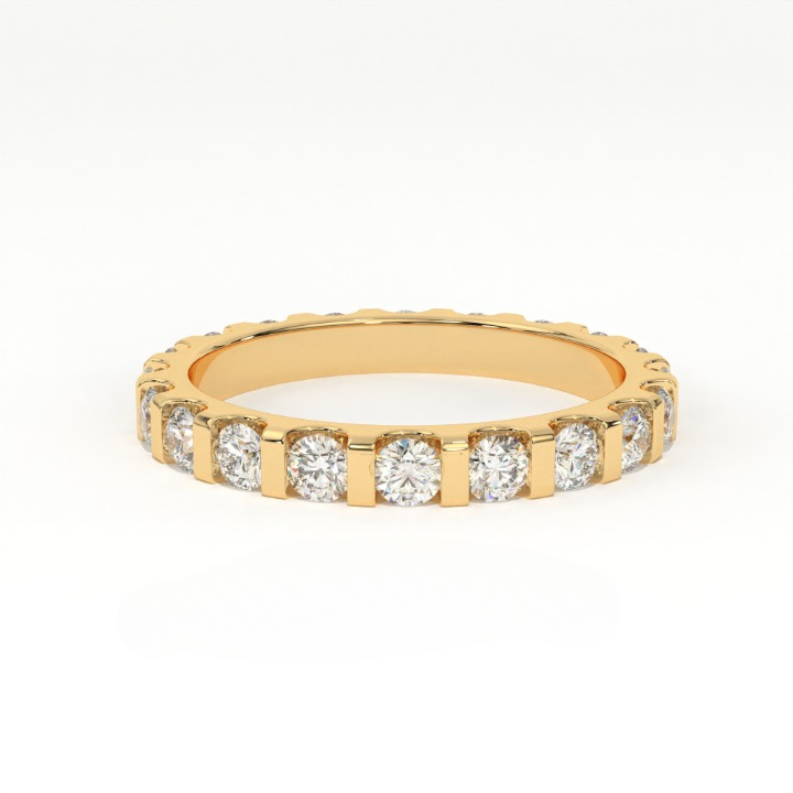 Aarinya Bar-Set Round Diamond Eternity Band, The Horizon Floating Diamond Ring