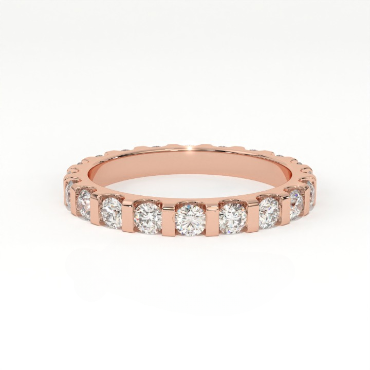 Aarinya Bar-Set Round Diamond Eternity Band, The Horizon Floating Diamond Ring
