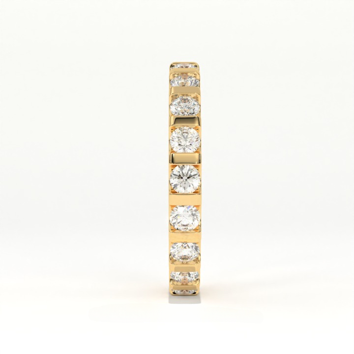 Aarinya Bar-Set Round Diamond Eternity Band, The Horizon Floating Diamond Ring