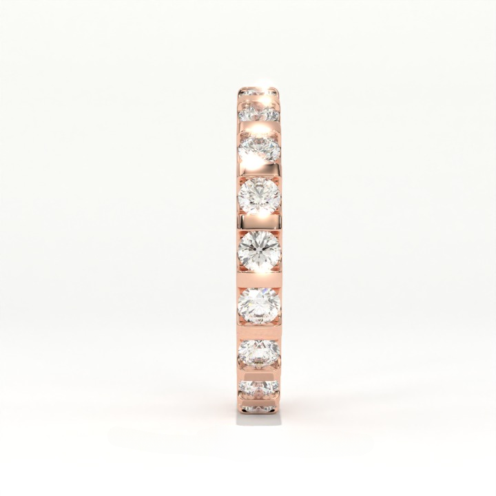 Aarinya Bar-Set Round Diamond Eternity Band, The Horizon Floating Diamond Ring