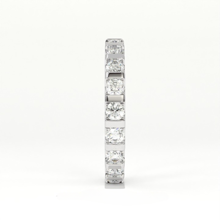 Aarinya Bar-Set Round Diamond Eternity Band, The Horizon Floating Diamond Ring