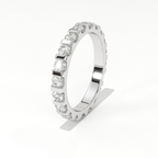 Aarinya Bar-Set Round Diamond Eternity Band, The Horizon Floating Diamond Ring