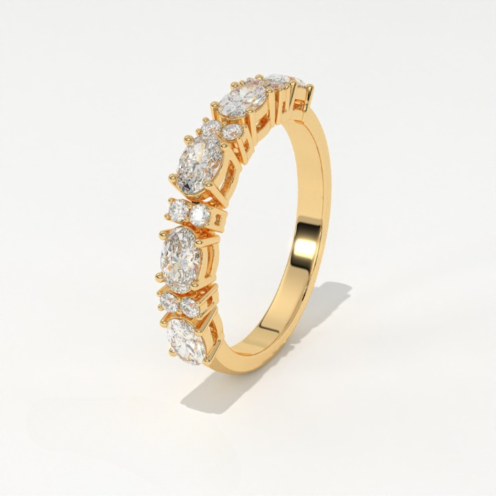Aarinya Oval & Round Lab-Grown Diamond Band, The Sonata Floating Oval and Round Ring