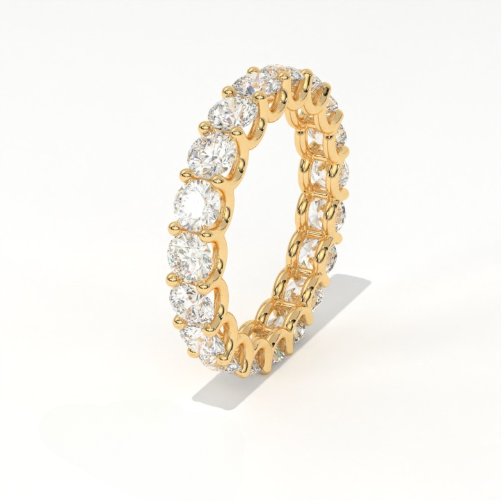 Aarinya Empress Radiant Floating Diamond Eternity, The Endless Devotion Scalloped Eternity Ring