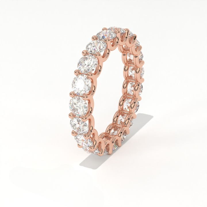 Aarinya Empress Radiant Floating Diamond Eternity, The Endless Devotion Scalloped Eternity Ring