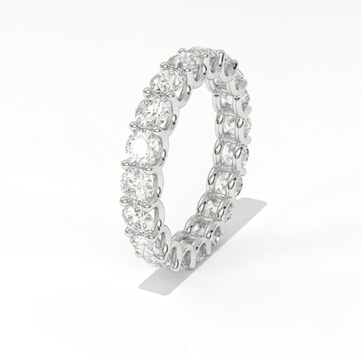 Aarinya Empress Radiant Floating Diamond Eternity, The Endless Devotion Scalloped Eternity Ring