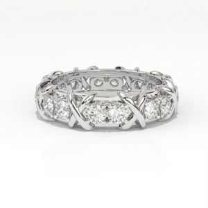 Aarinya Two-Tone Cross Link Diamond Eternity Band