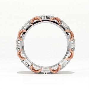 Aarinya Two-Tone Cross Link Diamond Eternity Band