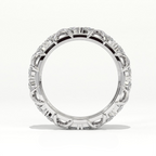 Aarinya Two-Tone Cross Link Diamond Eternity Band, The Renaissance Sculpted Two-Tone Cross Eternity Band Ring, Two-Tone "X" Link Eternity Ring