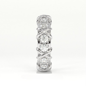 Aarinya Two-Tone Cross Link Diamond Eternity Band