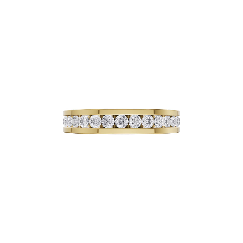 Aarinya Full Eternity Channel Diamond Band Ring, Eternity Channel Round Diamond Ring