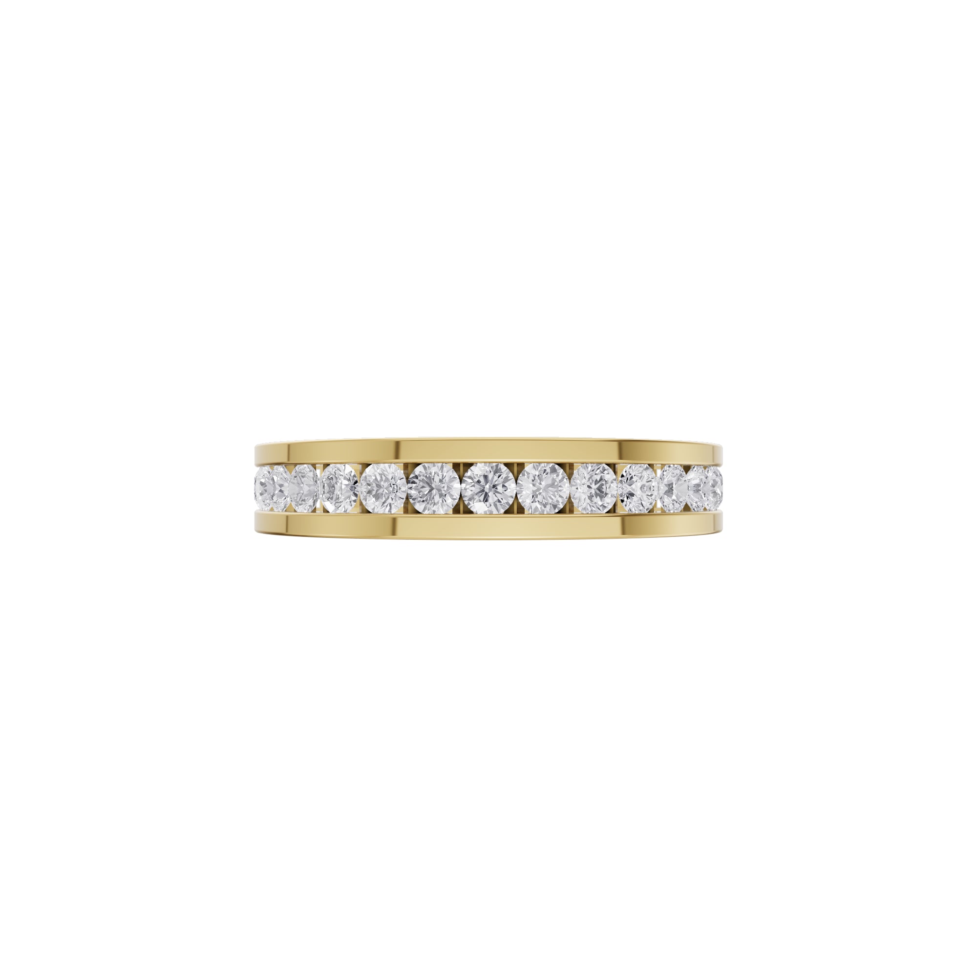 Aarinya Full Eternity Channel Diamond Band Ring, Eternity Channel Round Diamond Ring