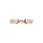 Aarinya Wave-Ribbon Alternating Diamond Band Ring, The Wavy Alternating Diamond Eternity Band