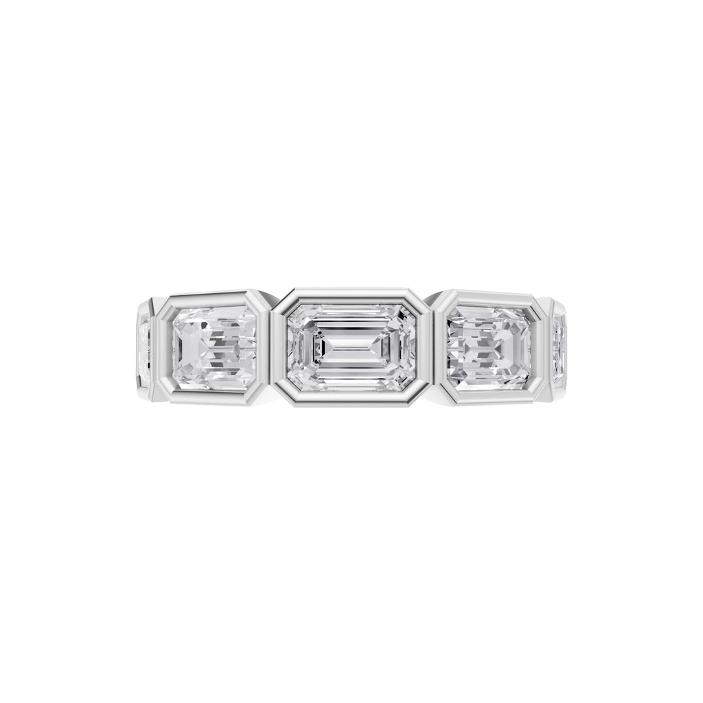 Aarinya Floating Round Hidden Accent Band Ring, The Eternal Tension-Set Round Diamond Band Ring