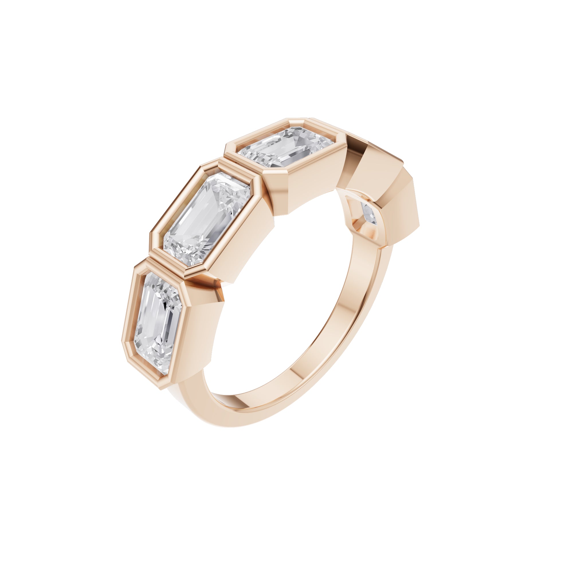 Aarinya Floating Round Hidden Accent Band Ring, The Eternal Tension-Set Round Diamond Band Ring