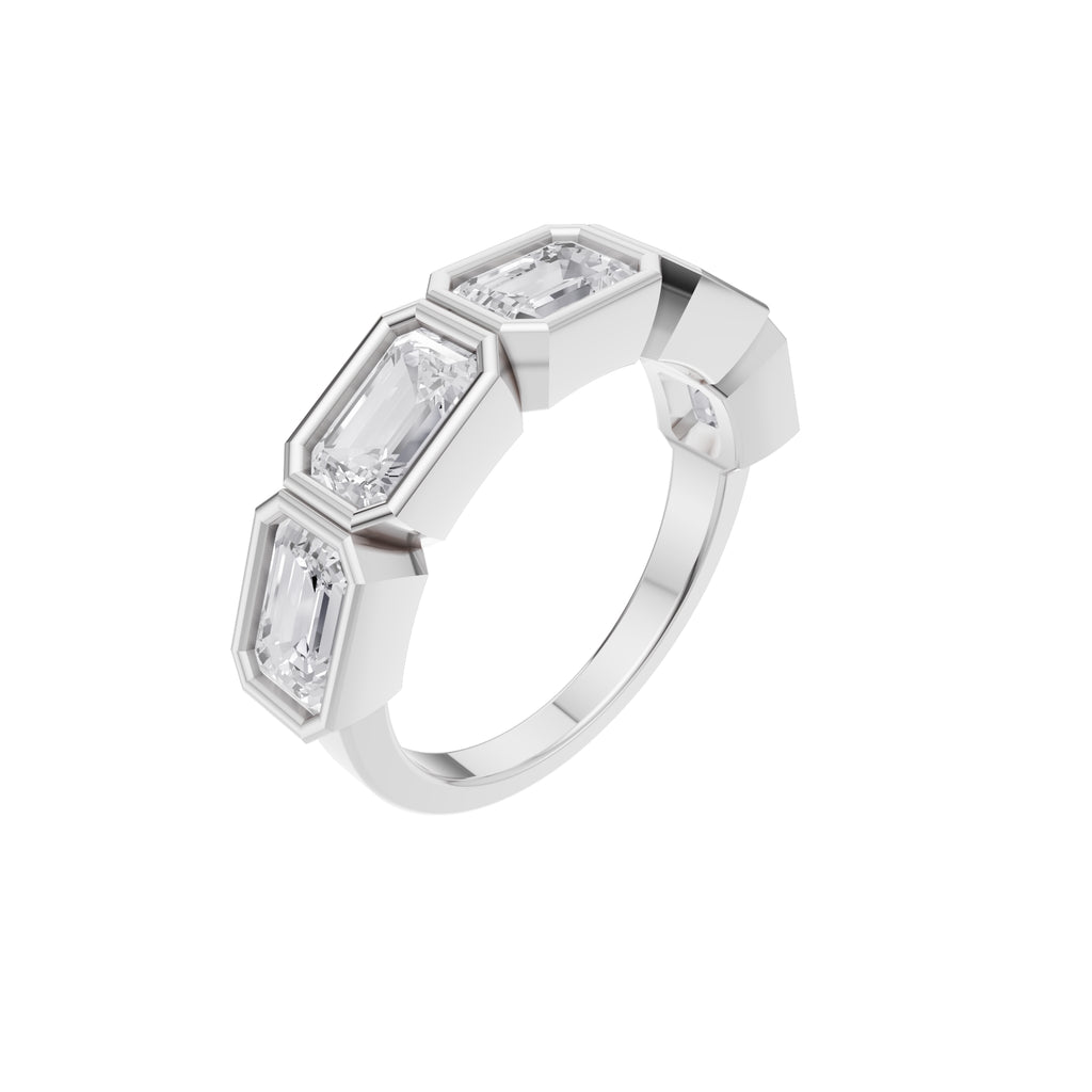 Aarinya Floating Round Hidden Accent Band Ring, The Eternal Tension-Set Round Diamond Band Ring