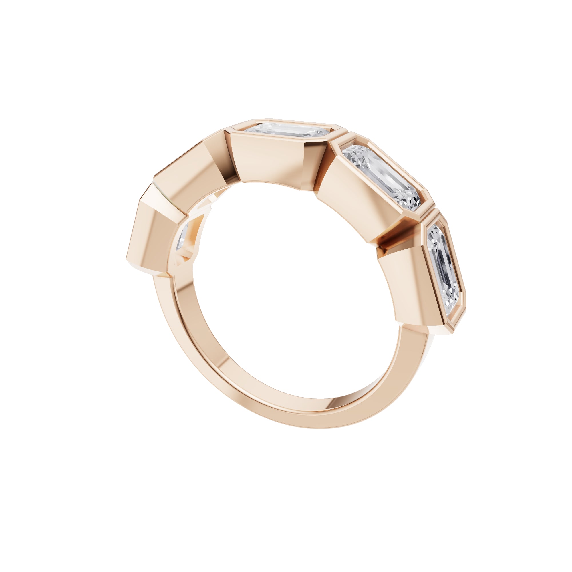 Aarinya Floating Round Hidden Accent Band Ring, The Eternal Tension-Set Round Diamond Band Ring