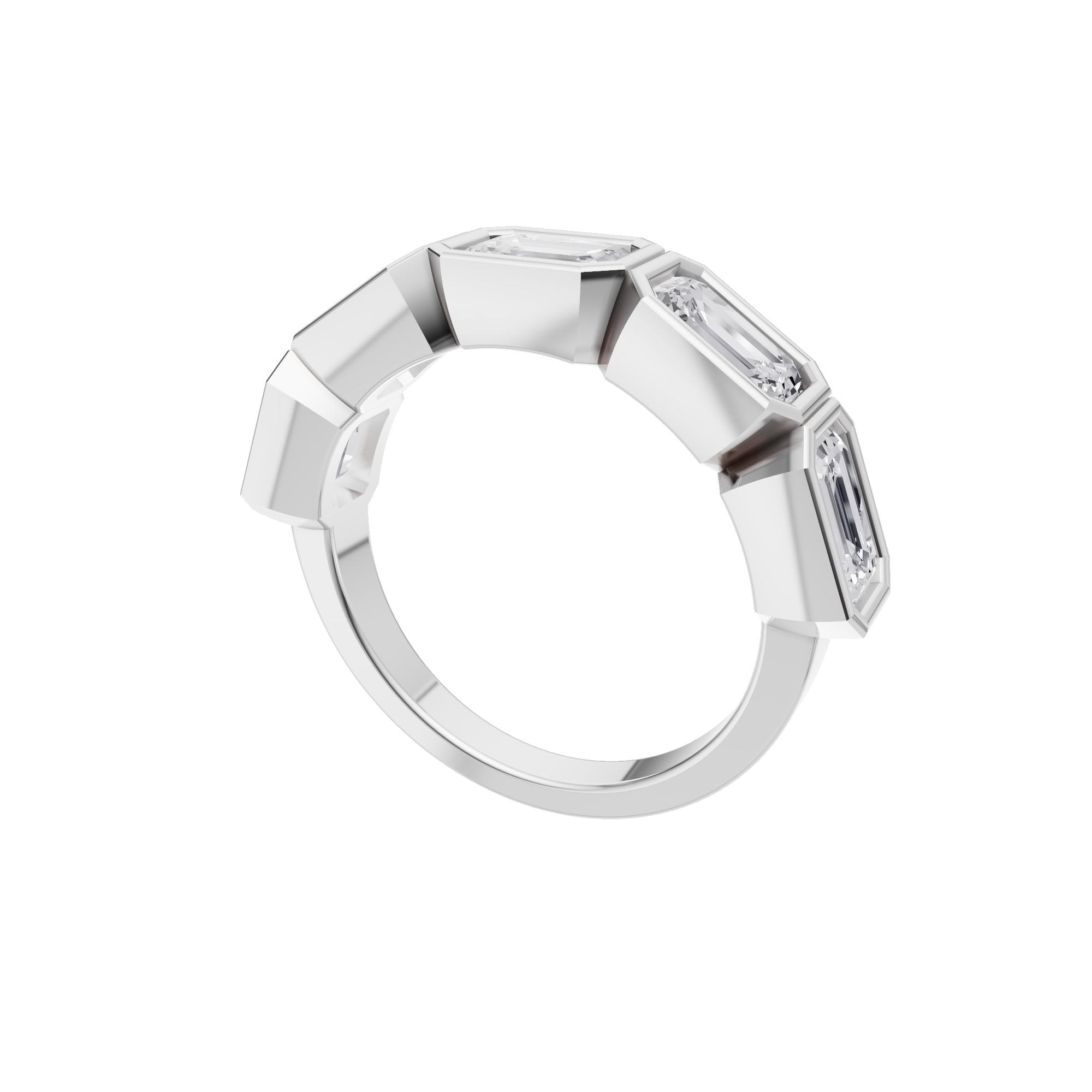 Aarinya Floating Round Hidden Accent Band Ring, The Eternal Tension-Set Round Diamond Band Ring