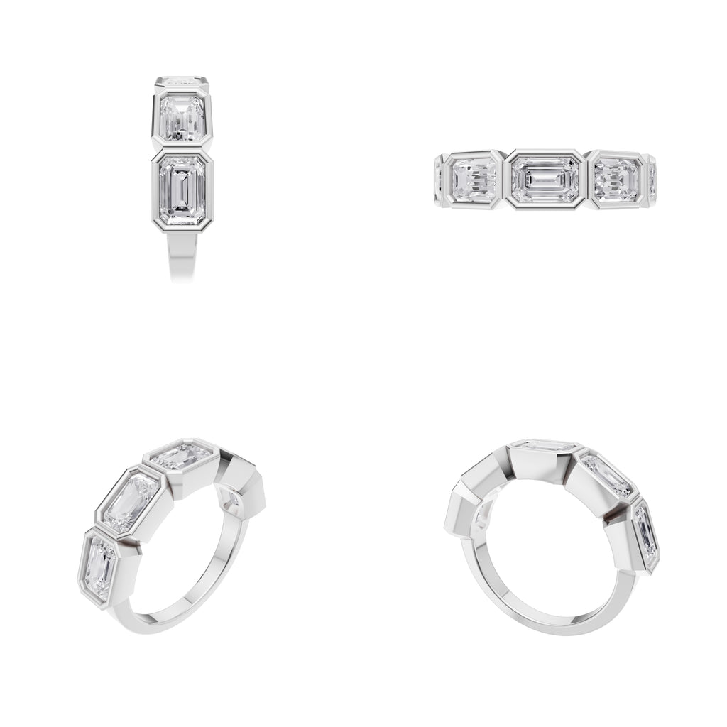 Aarinya Floating Round Hidden Accent Band Ring, The Eternal Tension-Set Round Diamond Band Ring